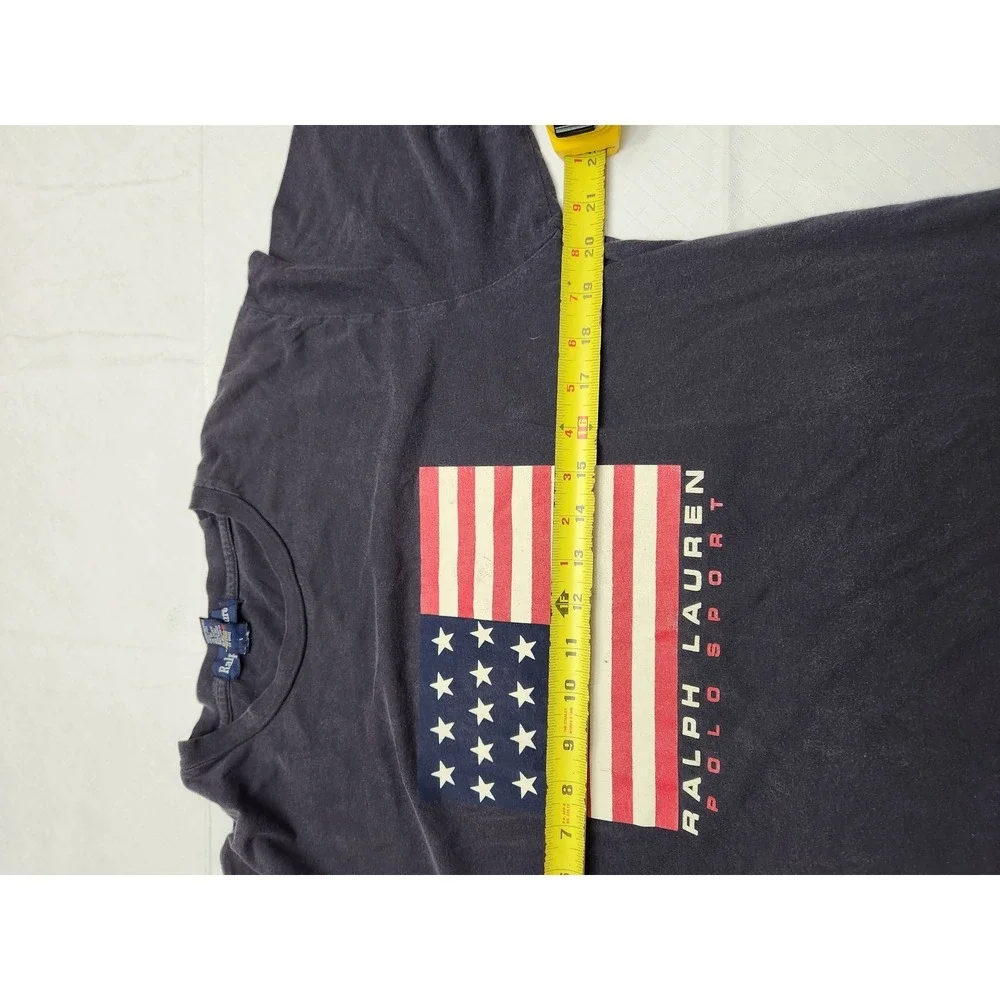 Vintage Ralph Lauren Polo Sport‎ Shirt Mens Large Flag USA Graphic 90s